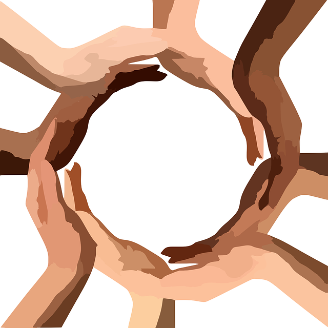 Image of people hands in a circle